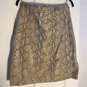 Leather Snake skin mini skirt